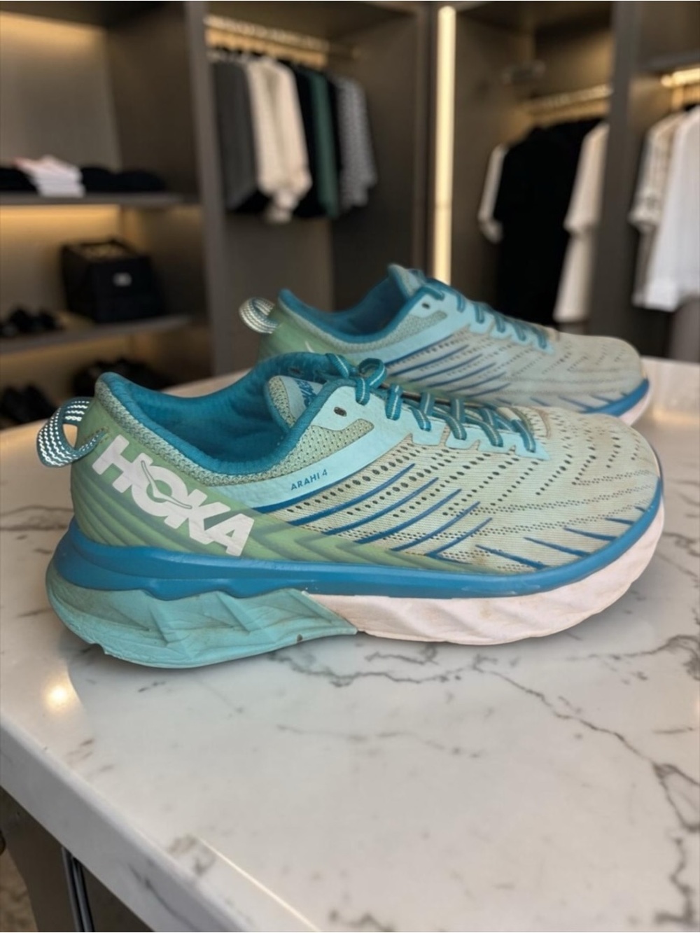 Hoka One One Arahi 4 Women's Running Shoes Aqua Blue Teal Size 9 Model 1106474